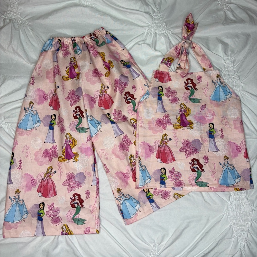 Handmade Disney Kids Pajama Set - Pink and Blue size 2t
